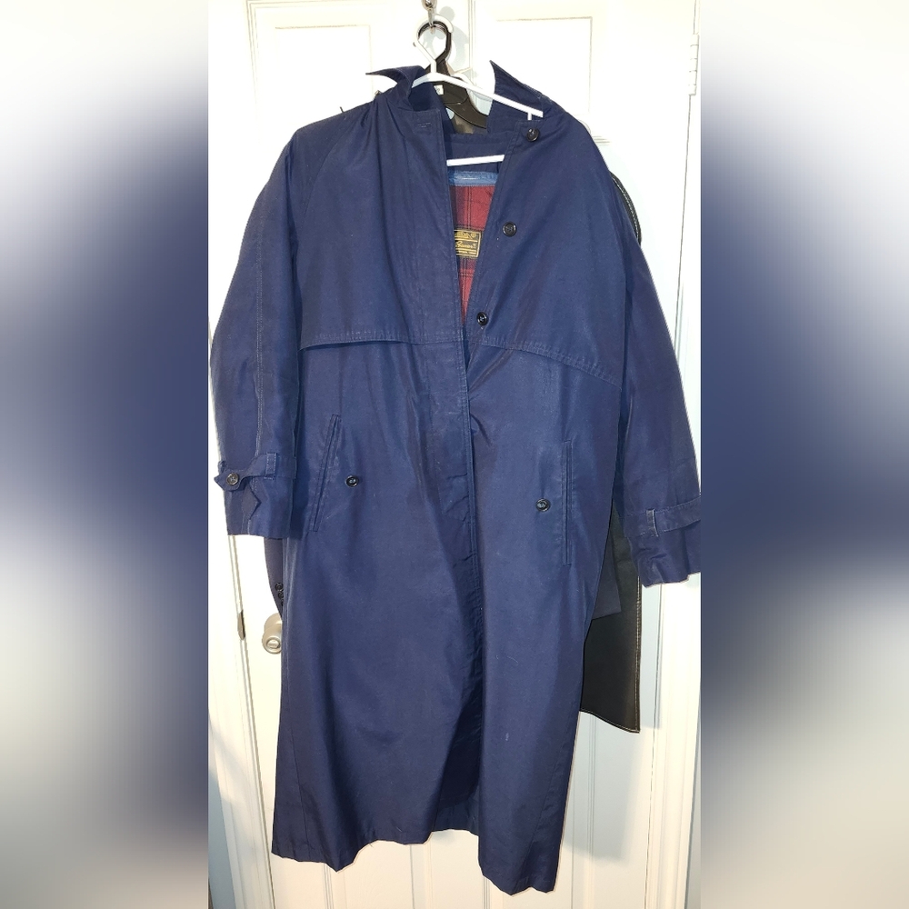Vintage Eddie Bauer Goose Down Coat Flannel Lined Hooded L / XL Women’s Trench